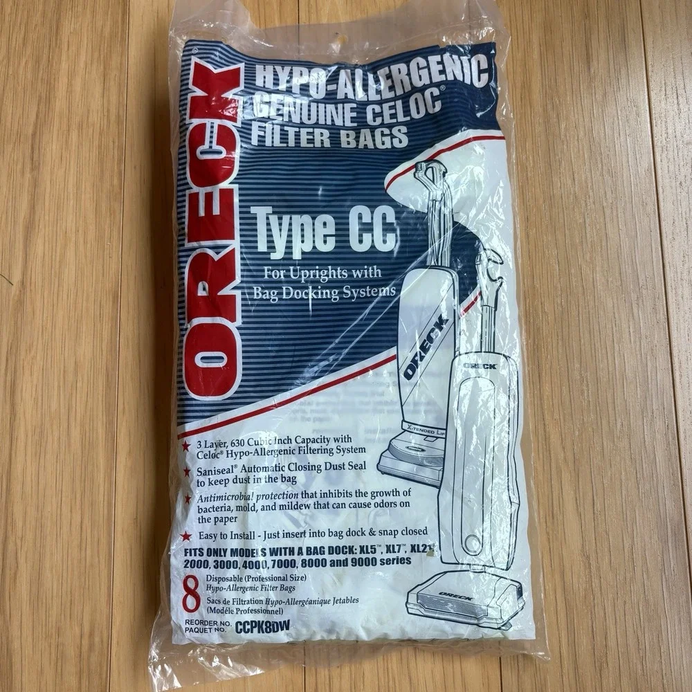 Oreck Hypo-Allergenic Celoc Filter Bags Type CC Part CCPK8DW - 6 Bags
